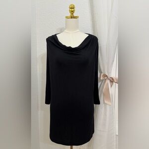 NEW Soma Cool Night Modal Black Mini sleepshirt/tunic comfy lounge Size M